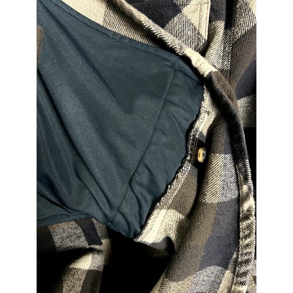 Men's Colorado Clothing Gray Plaid Heavy Flannel Button Down Shirt - Large - Picture 4 of 6